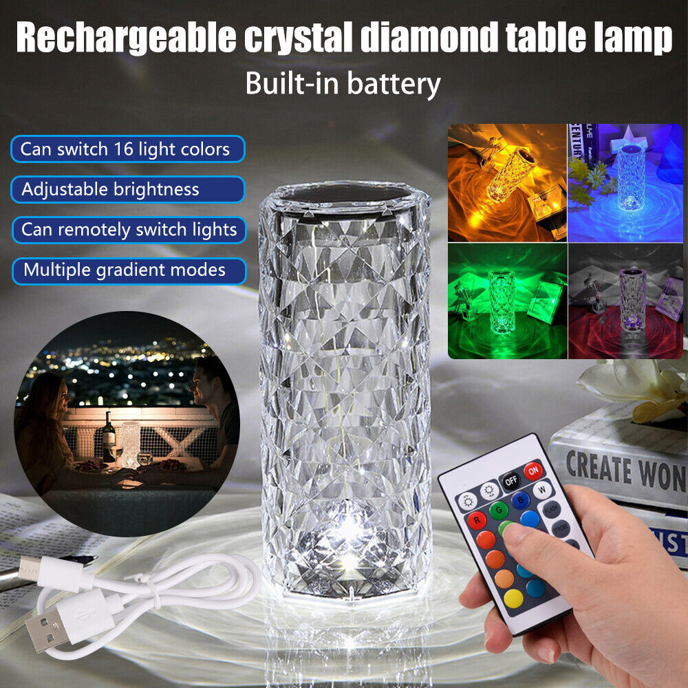 Crystal Bloom Lamp - USB Charging Touch Lamp Atmosphere Making Lamp - 16