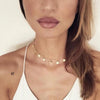 Gold Sequin Coins Tassel Choker Necklace