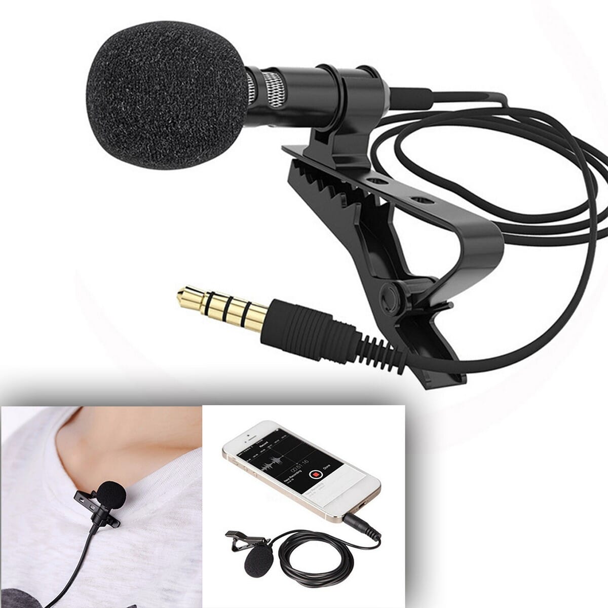 Lavalier Microphone Portable Mini for Youtubers and Tik Tok User Mic for PC