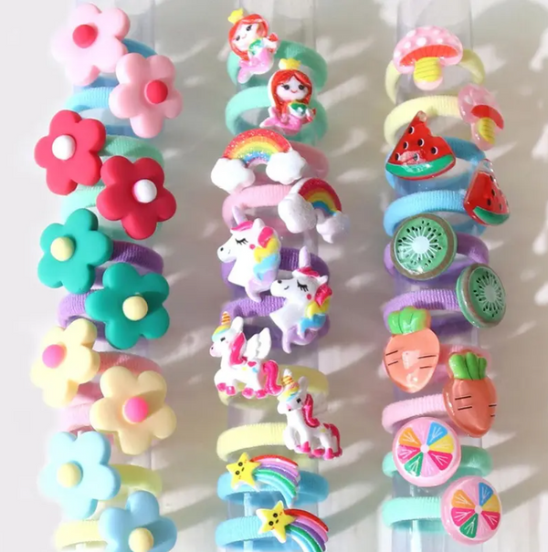 30/10pcs Baby Hair Band Cartoon Towel Ring Girls Hair Tie Leather Band Does