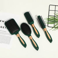 Anti-static Smooth 4pc Hair Air Cushion Comb Dark Green Plastic Comb Scalp