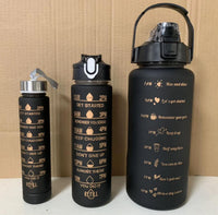 3pcs Water Bottle Colourful 2000ml 800ml 300ml 3 in 1