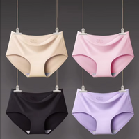 Set of 3 Seamless Mid-Rise Ice Triangle Panties with No Visible Lines.