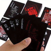 Card Pack Pure Black Magic Box-packed Waterproof PVC Plastic Playing Cards Set