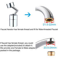 720 Degree Rotating Faucet Aerator Anti-Splash Sprayer Head Water Saving