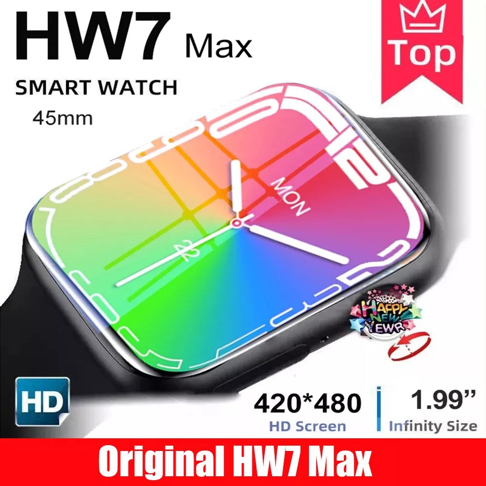 Hw7 Max Series 7 Smart Watch | 1.99'' Bezel Less Display | Stainless Steel |