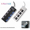 High Speed 4 Ports USB 3.0 Hub with On/Off Switch USB Hub for Desktop Laptop
