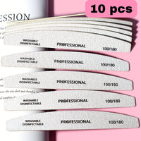 10pcs Professional Nail File Buffer for Home and Salon Manicures - Smooth