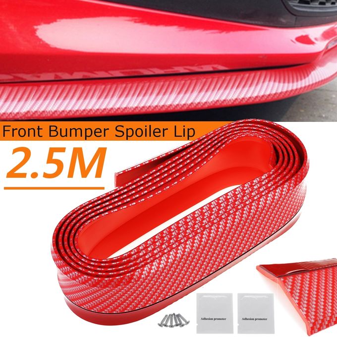 Samurai Red Carbon Front Bumper Lip Protector Rubber Body Guard