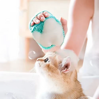 Pet Dog Shampoo Silicone Brush - Cat Massage Comb & Grooming Scrubber