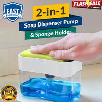 2 in One Special Soap Detergent Pump with Free Sponge Kitchen Dish Wash