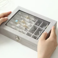1pc Deluxe Crystal-Clear Acrylic 3-Layer/1Layer Drawer Jewelry Storage Box