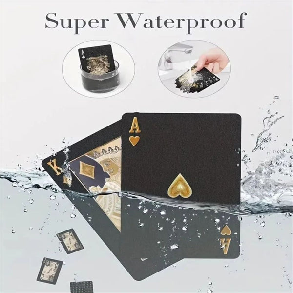 Skull Card Game Set Black, Golden, and Silver Waterproof Playing Cards for