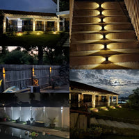 2pcs 6 LED Solar Wall Lamp / Outdoor Waterproof Up and Down Light Lighting