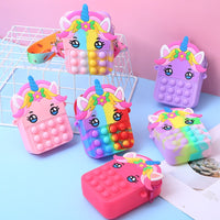 Pop Purse Silicone Sensory Unicorn Push Pop Bubble Bag Crossbody Bag