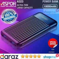 Aspor A323 Powerbank 10000mAh / Fast Charging / LED Display / 2 Input 2 Output