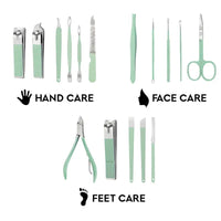 16 Pcs Stainless Steel Portable Nail Clipper Set Professional Pedicure Kit
