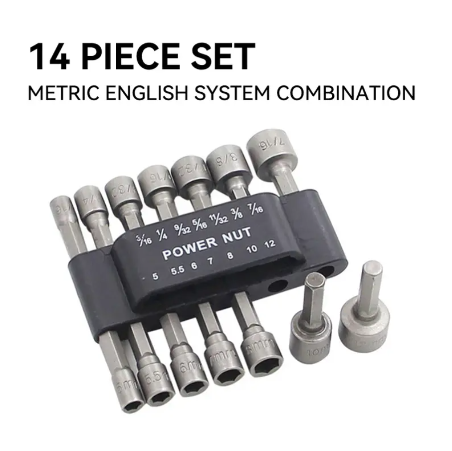14pcs Electric Hex Socket Head Set Non-Magnetic Screwdriver Inserts for