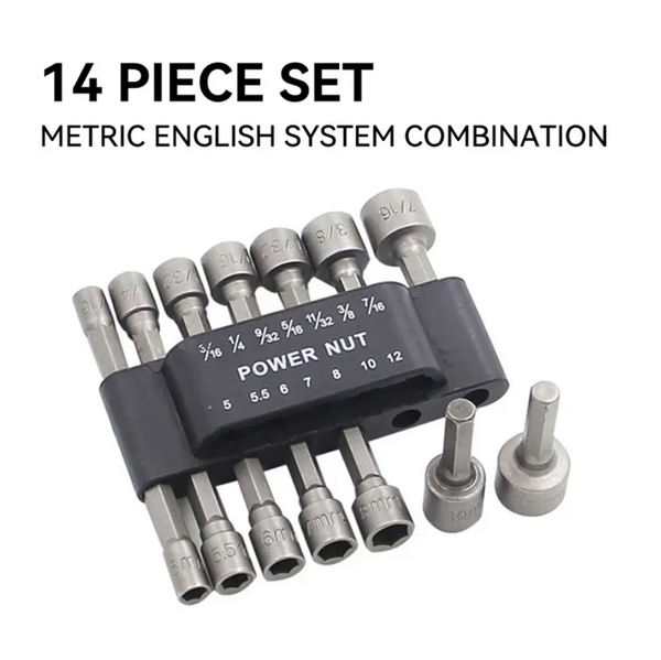 14pcs Electric Hex Socket Head Set Non-Magnetic Screwdriver Inserts for