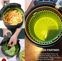 Air Fryer Tray Oven Baking Tray Fried Basket Mat AirFryer Silicone Pot Round