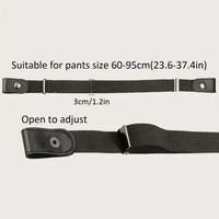 Canvas Adjustable Elastic Waist Band Invisible Belt Buckle-Free Belts for