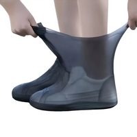 Pair of Silicone Shoe Covers - Waterproof and Rainproof, Reusable and