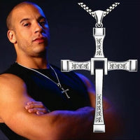 Silver Plated Cross Pendant Men's Necklace