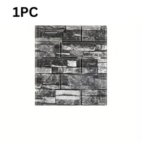 5pcs 3d Wall Stickers Wallpaper Foam Soft Tiles, Bedroom Faux Brick