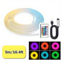 Lqhzmyy RGB Neon Light Strip with 24-Key Touchscreen Remote - USB-Powered
