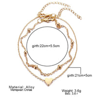 1pcs Mini Love Heart Thin Chain Anklet Set Simple Minimalist Ankle Bracelet