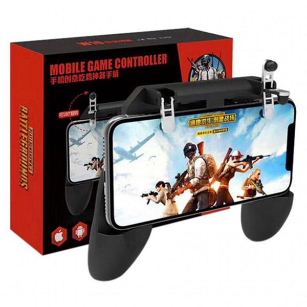 Mobile Phone Game Controller W10 Gamepad Joystick Fire Trigger for Pubg - Black