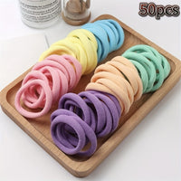 50pcs Soft Elastic Hair Ties Hair Bands Decorative Hair Accessories Set for