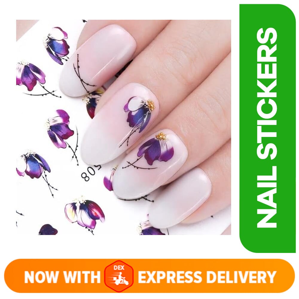 Butterfly Flower Nail Sticker Decal Sliders for Nail Art Decoration and