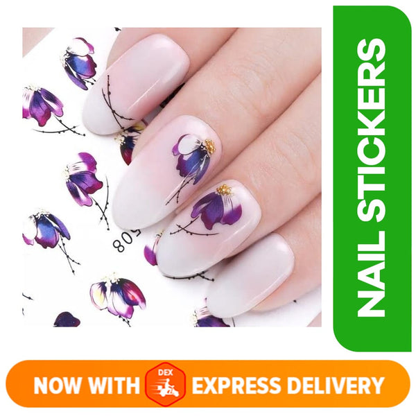 Butterfly Flower Nail Sticker Decal Sliders for Nail Art Decoration and