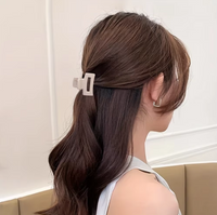 50pcs Mini Solid Color Hairpin Set Cute Rectangular Plastic Hairpin