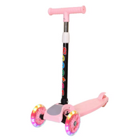 Foldable Kick Scooter Light-Up Wheels 3 Wheel Scooter 5 Height Adjustable