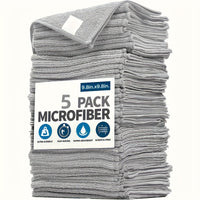 5pcs Kitchen Towel, Ultra-fine Fiber Light Gray Cleaning Cloth Set