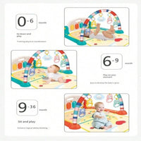 Unisex Baby Piano Gym Play Mat, Infant Kick and Play Piano Activity Center