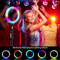 10 Inch RGB Ring Light with Stainless Steel Stand Tripod and Phone Holder