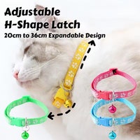 Cute Paw Design Cat Collar with Bell and Cat Belt - Adorable Accessory for