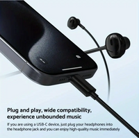 Hifi Wired In-Ear Headphones with Volume Control, USB Type C & 3.5mm