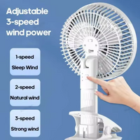 3-speed 360 Rotating USB Rechargeable Wireless Electric Portable Clip Fan