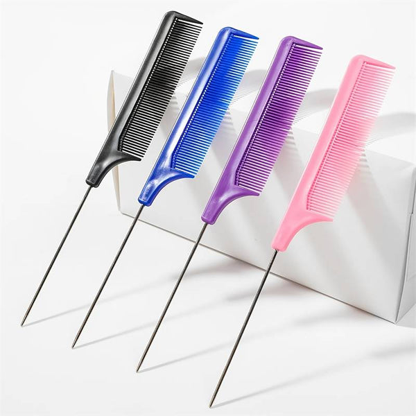 Deluxe Pointed Tail Anti-Static Hair Comb - Professional Barber Steel Needle