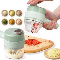 Electric Food Chopper Vegetable Slicer Garlic Grinder Handheld Cutter Grater