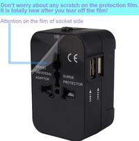 Travel Charger with Dual USB Charging Ports, 2 USB Charger, World All in One