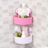 Bathroom Corner Shelf Suction Rack Shower Wall Organizer Storage Brand