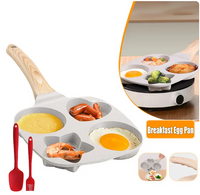 Heart, Star, and Round Shape Egg Pan - 4-Cup Capacity for Fun Cooking