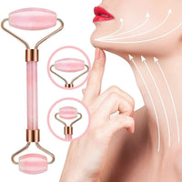 Natural Rose Quartz Roller Facial Jade Roller Stone Gua Sha Face Lifting