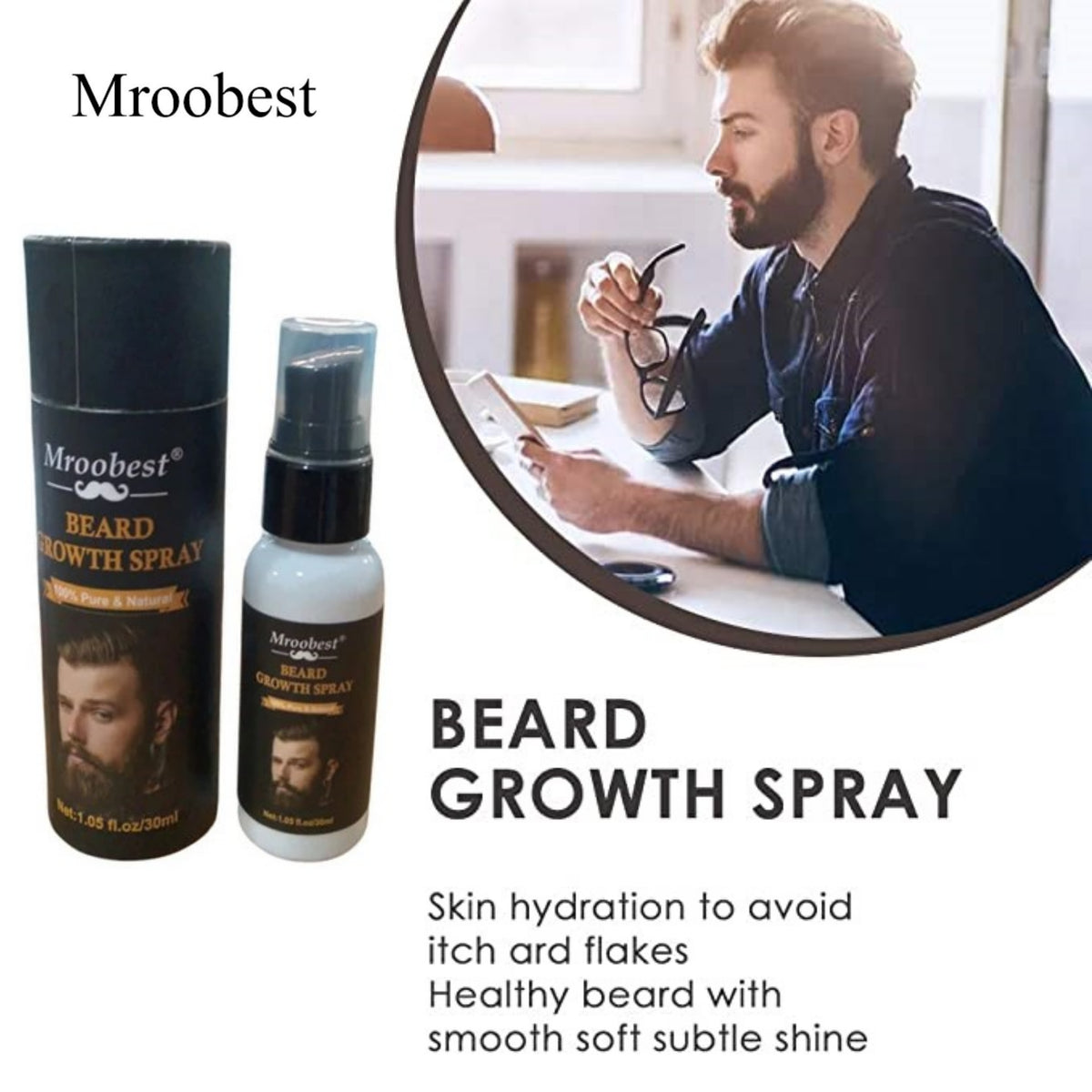 Mroobest Beard Oil Germany Beard Growth Spray 100% Pure & Natural - 30ml
