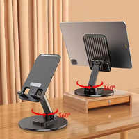 Universal Phone Stand on Desk 360 Rotating Multi-Angle Non-Slip Metal Base